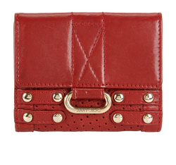 Jimmy Choo Perforated Compact Wallet, Leather, Red, MII, DB, 2*